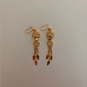 Elegant Gold Dangle Earrings | 18K Gold-Plated